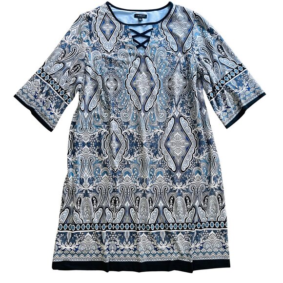 Lane Bryant Dresses & Skirts - LANE BRYANT Dress, Plus Size 18/20, blue Paisley, fall dress, stretch, office